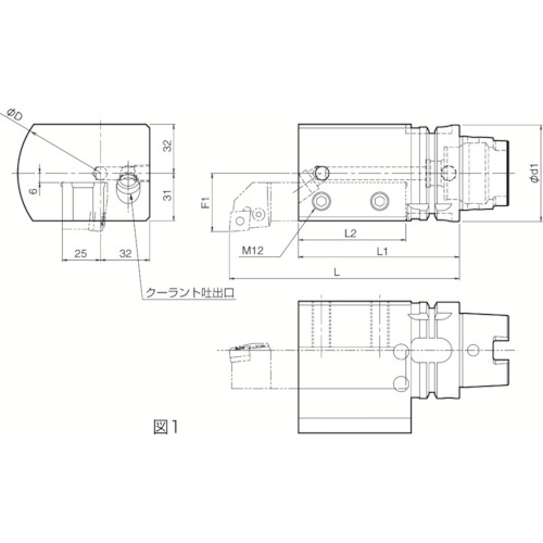 京都旅游设备 - 用于安装外径和端面加工角柄的支架 T100H-S2525R-150