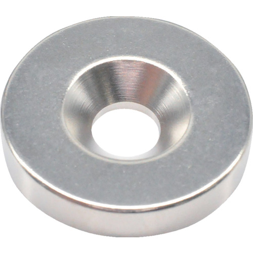 Trusco Neododymium圆形磁铁，带板螺钉外径25mm x 5mm m6 1pc
带有圆形倒计时螺丝孔的霓虹磁铁 T25R05-M6