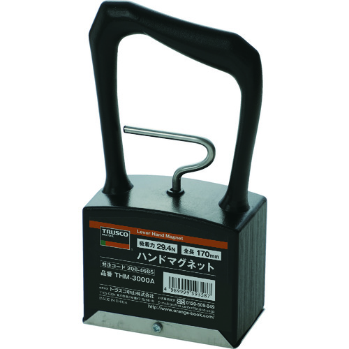 Trusco手磁铁粘合力29.4N 87x51x170
杠杆手磁铁 THM-3000A