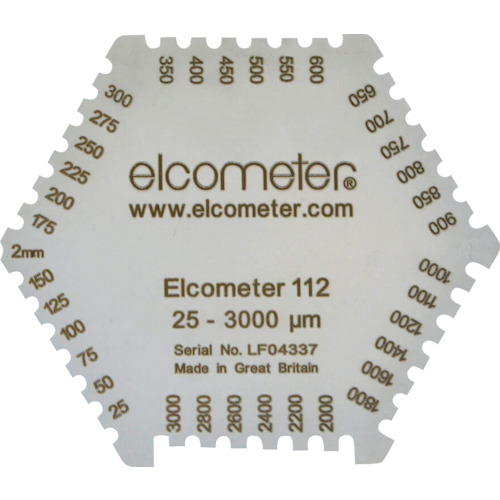 Elcometer Hexagonal湿膜厚度仪表
六边形湿膜梳子 B112-1B