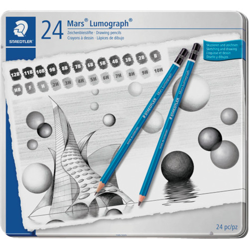 Staedtler 749704）MARS射击高质量制图，24硬度套装
铅笔火星射击100％PEFC 100 G24