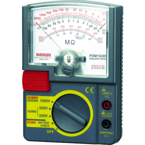Sanwa模拟绝缘电阻仪1000V/500V/250V
绝缘抗性测试仪 PDM1529S