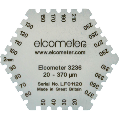 Elcometer Hexagonal湿膜厚度仪表
六边形湿膜梳子 K0003236M201