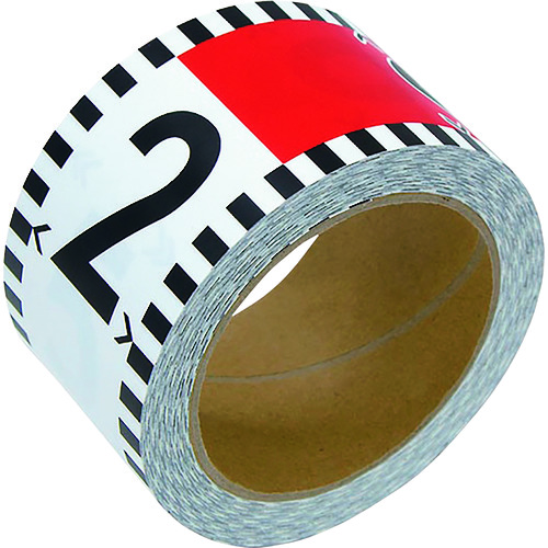 shinwa粘贴杆 - 由合成纸制成 -  60mm x 26m-红色和白色20厘米，带有比例数
胶带杆 78196
