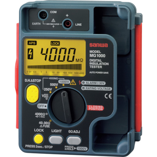 Sanwa数字绝缘电阻仪1000V/500V/250V
数字绝缘抗性测试仪 MG1000
