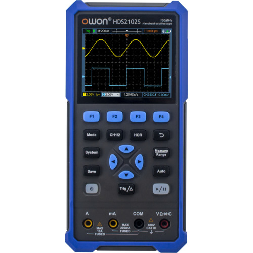 OWON [每次引用] HDS2102S 100MHz，2CH，手持式示波器（带有波形生成器）
手持式示波器 HDS2102S