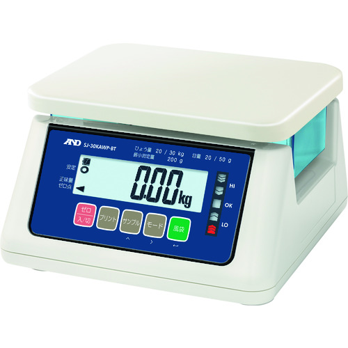 A＆D A＆D防尘和防水量表，用于交易认证无线通信模型SJ-30KAWP-BT
防尘秤 SJ-30KAWP-BT
