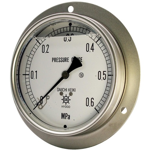 Daiichi仪器制造有限公司，含甘油的压力表（不锈钢盒）由SUS DU R1/4 75 * 0.2/-0.1 * MPA GRS-736D-0.2/-0.1
