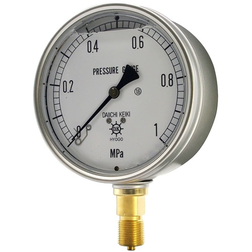 Daiichi仪器制造有限公司，含甘油的压力表（不锈钢盒）由SUS AU G3/8 100* 10MPA GRS-346A-10