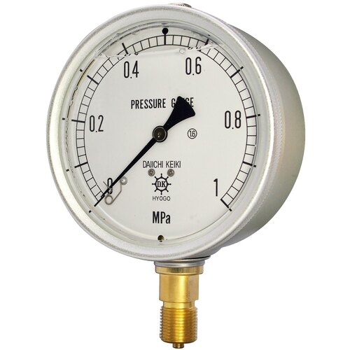 Daiichi仪器制造有限公司，含甘油的压力表（铝制案例）AU G1/2 100 0.5/-0.1 MPA GRK-441A-0.5/-0.1