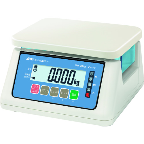 A＆D防尘和防水尺度无线通信模型SH-30KAWP-BT与JCSS校准
防尘秤 SH30KAWP-BT-00J00