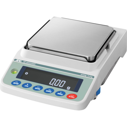 A＆D防尘和防水基本通用余额GF-6002AWP容量6200G x 低显示0.01g，并具有一般校准
平衡 GF6002AWP-00A00