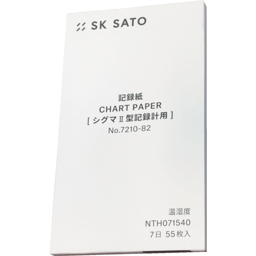 Sato记录纸Sigma 2型温度和湿度计7天卷（7210-82）（55张）
Sigma II热遗号的7天图表 7210-82