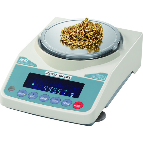 [停产]珠宝和贵金属的A＆D平衡FX120GD具有一般校准 FX120GD-00A00