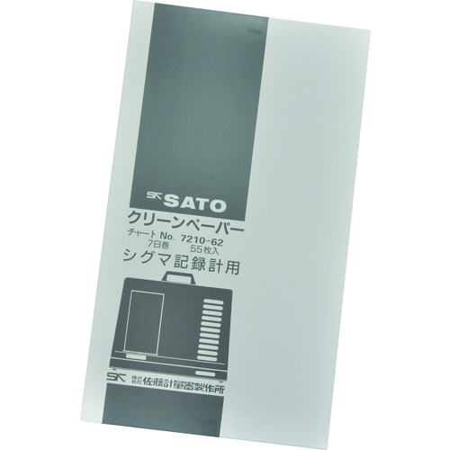         Sato记录纸Sigma 2型温度和湿度记录仪7天卷（7210-62）（55张）
Sigma II热遗号的7天图表 7210-62