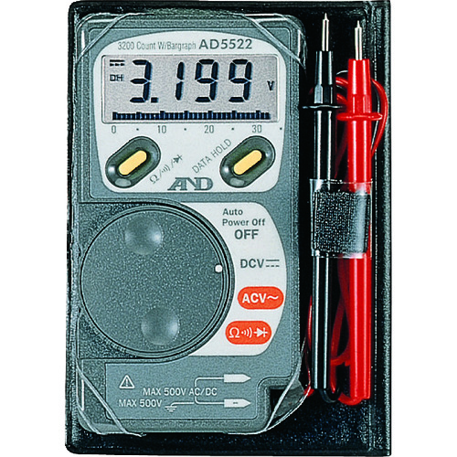 [中断] A＆D数字万用表类型 多3200个计数
卡型数字万用表 AD5522