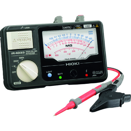 [停止] Hioki模拟绝缘电阻表（3范围）IR4033-10带有成绩单和示踪剂
模拟绝缘测试仪 IR4033-10SEISEKI-TRACETUKI