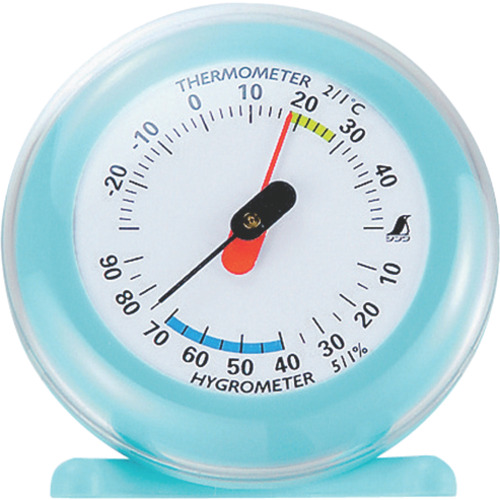 Shinwa热圈和湿度计Q-3圆形6.5厘米浅蓝色 70498