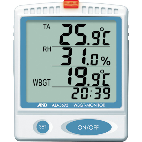 A＆D壁挂式和桌面热程索引监视器
WBGT监视器 AD5693