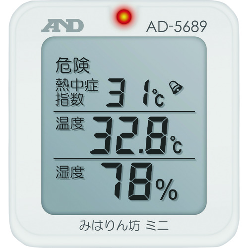 A＆D Heatstroke Miharinbo Mini AD5689带有一般（ISO）校准（检查报告 +训练系统图）
热湿度计 AD5689-00A00