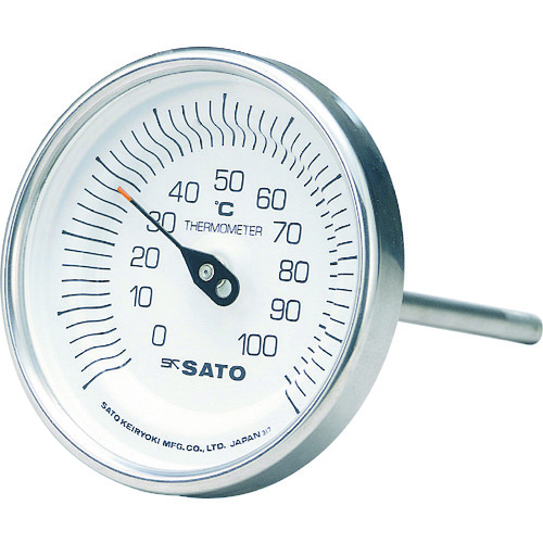 SATO Bimetal温度计BM-T型测量温度范围-30-50&deg;C温度敏感零件长度100mm
双金属温度计 BM-T-90S-1