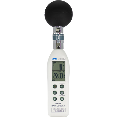 A＆D黑球热程索引数据记录器AD-5695DLB带有一般（ISO）校准（检查报告 +可追溯性系统）
WBGT监视器 AD5695DLB-00A00