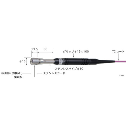 固定表面的站立温度传感器，接触支撑类型 AX-231E-00-1-TC1-ASP