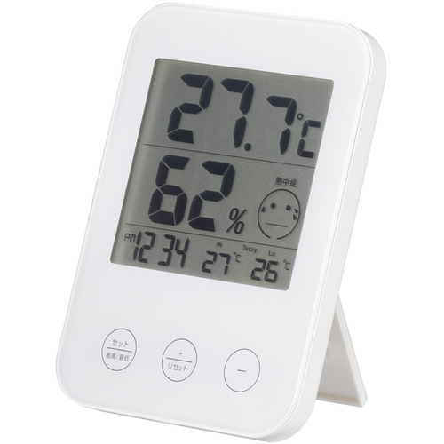 Yazawa数字热圈和湿度计数字热层和湿度计，带有热触及和流感警报WH DO05WH