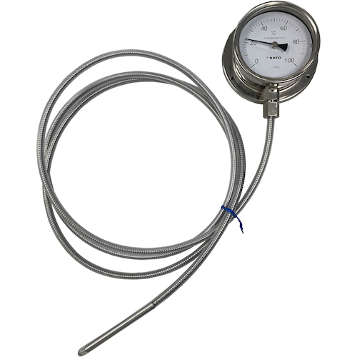 SATO定制分离指示温度计LB-100S-TS2，钻孔类型，氟树脂（PFA）管涂层
遥感拨盘温度计 LB-100S-TS2