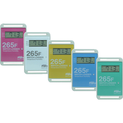 藤田显示温度和湿度数据记录仪（迷 类型，5色集）
数据记录器 KT-265F-5SET