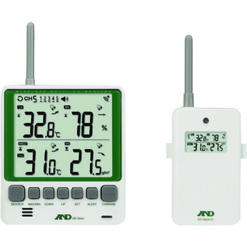 TGK无线多通道热水机和湿度计AD-5664SET 123-70-27-01