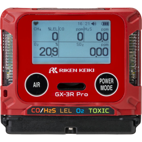 Riken个人安装的多气检测器GX-3RPRO（可燃气，氧气，一氧化碳，氨）电池规范[蓝牙兼容]（带有Traceability证书） BH1E5E9D100 X2000