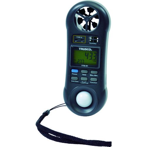 [停产] Trusco多功能  测量设备（风速，温度，湿度，热电偶温度，照明）测量的风速范围0.4-30.0m/s
多功能  计 TTS-01