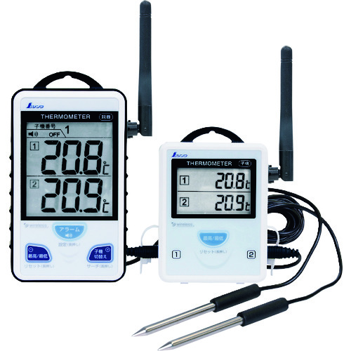 [停产] Shinwa无线温度计 大和 低的分裂测量双探针外部天线类型
无线温度计 大和 小远程双探针 73441