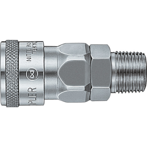 Nitto高耦合器钢硝化橡胶NBR（SG）（女螺钉安装的插座）主要侧RC1/8压力电阻2.0 MPa（03136） 10SM STEEL NBR