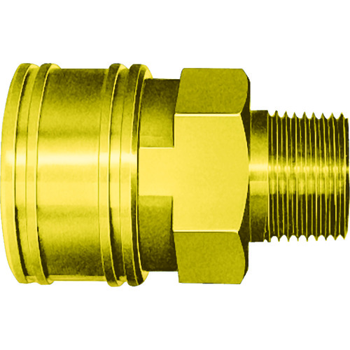 Nitto TSP耦合器，黄铜，氮橡胶SG（NBR）（银螺钉安装插座）主要侧RC1/8 BSBM-1TSM