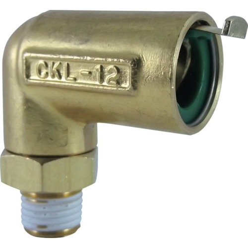 Chiyoda管拟合触摸连接器肘连接器（金属）兼容管外径D：12mm连接直径：R1/4 CKL-12-02