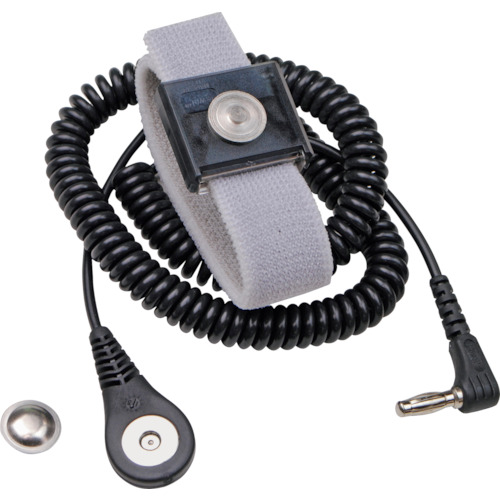 DESCO腕带，磁配合，可调节，弹力，黑色，18m，L形末端 09202