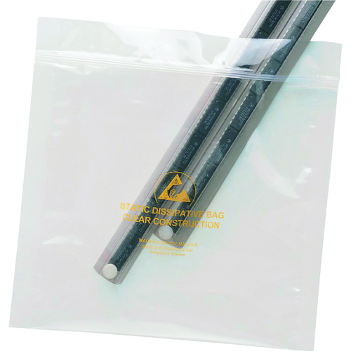 DESCO ESD袋，统计，透明，ZIP类型，305 mm x 457毫米，数量100 13885