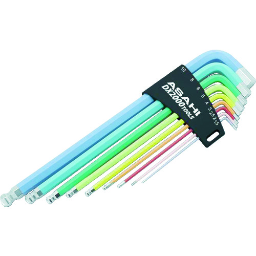 灰9彩色六角形球点扳手套装9 AQUS910