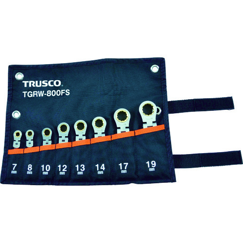 Trusco头旋转棘轮组合扳手套件（短类型）套件8 TGRW-800FS