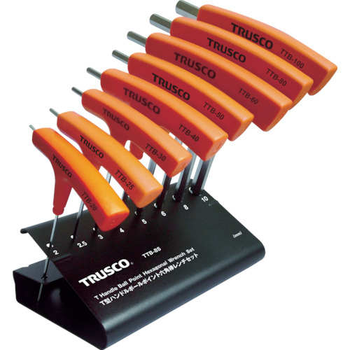 Trusco T型手柄球点六角扳手套件，套件8 TTB-8S