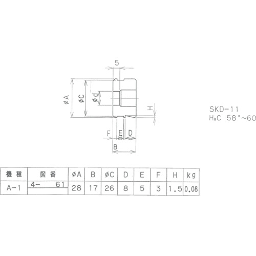 HSK A1死亡5.0mm AD-5.0