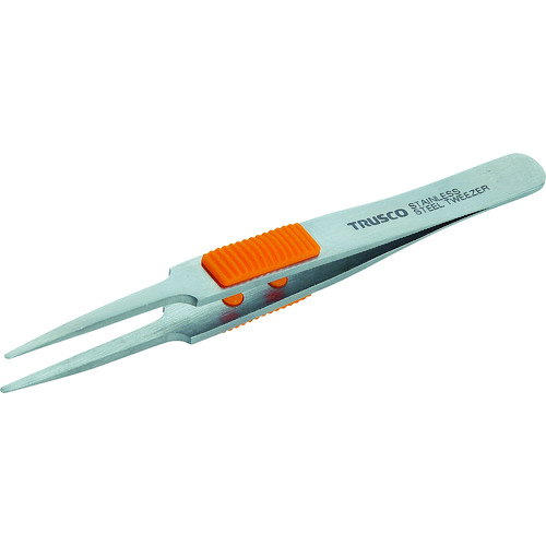 Trusco不锈钢镊子，带橡胶握把120mm圆形尖端类型 TSP-211