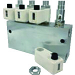 KWK润滑装置双线分配阀带有柜台单排排量：1.25-2.5厘米/中风润滑点：4 KS-44C