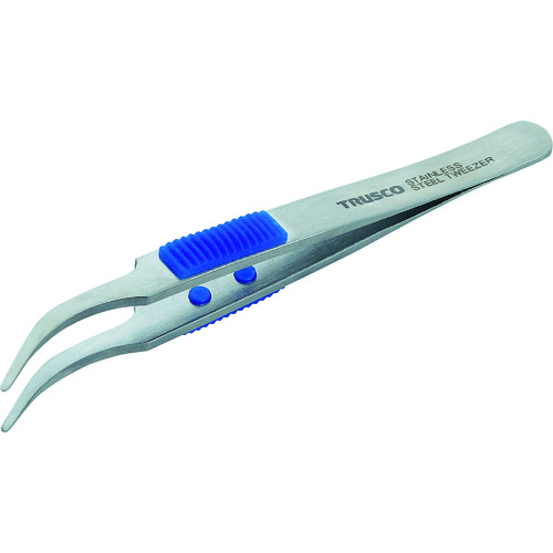 Trusco不锈钢镊子，橡胶握把120mm圆形领带鹰类型 TSP-217