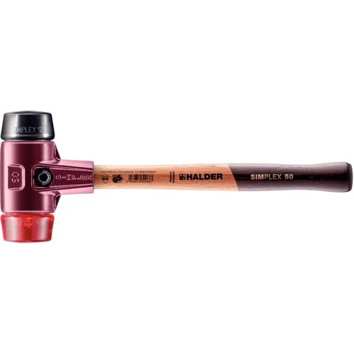 Halder单纯锤橡胶（黑色）塑料（红色）头直径50mm 3026.050