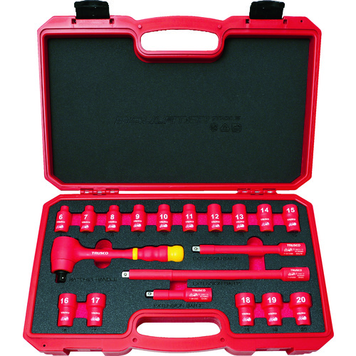 Trusco绝缘套筒扳手套件（六边形）插入角度9.5mm TZSW3-19S