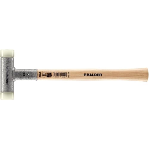 Halder Supercraft Hammer山核桃手柄与尼龙（白色）头直径30mm，总长330mm 3366.030