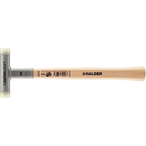Halder Supercraft Hammer山核桃手柄与尼龙（白色）头直径20mm，总长300mm 3366.020